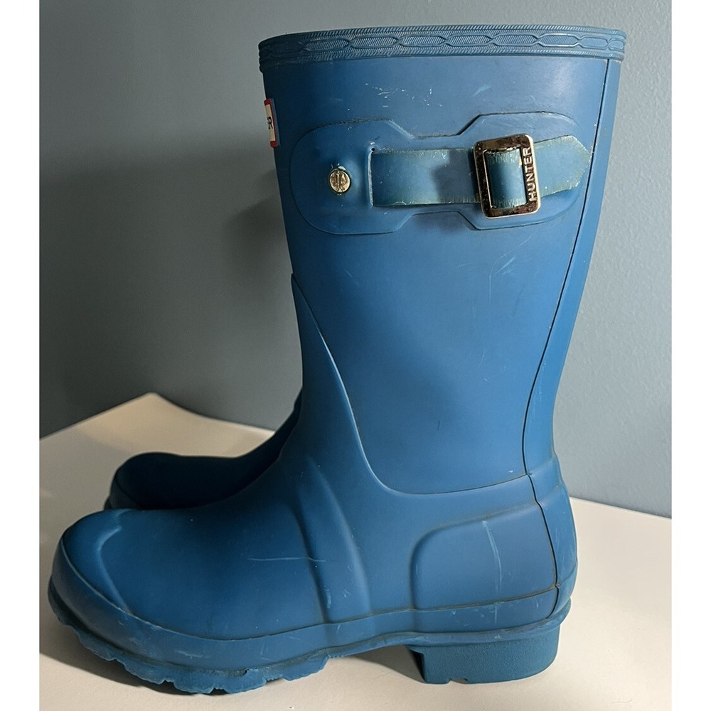 Hunter Rain Boots Youth Kids' 5M US Size Blue Rubber